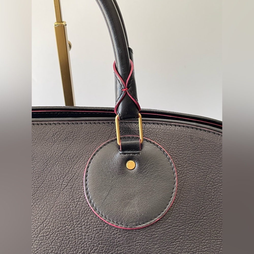 Proenza Schouler Kiri Black Leather Doctor’s Bag Top Handle Goat Hair Satchel - Picture 12 of 15